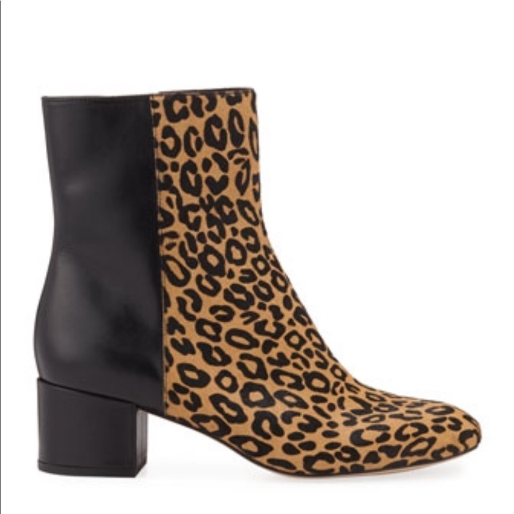 NWOT Donald J Pliner Cindee Leopard Calf Hair Black Leather Color Block sz 6.5